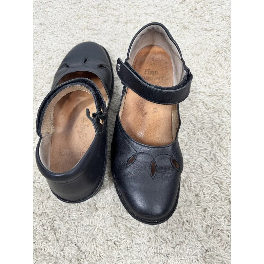 Finn‎ Comfort Women's Black Leather Mary Jane Shoes Size 8 Support Classic Retro